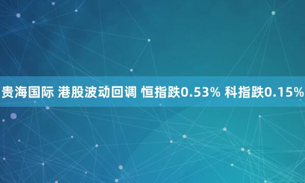 贵海国际 港股波动回调 恒指跌0.53% 科指跌0.15%